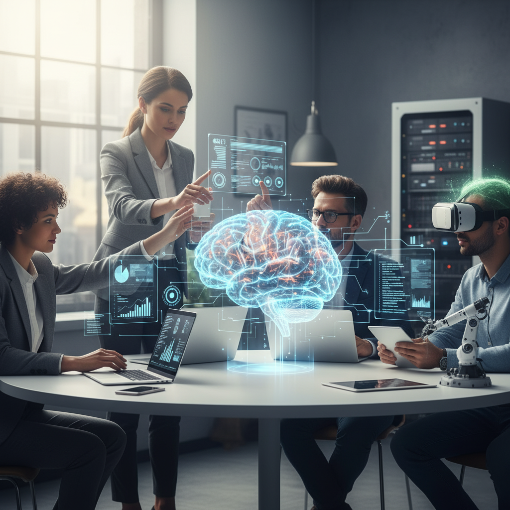 people at work with AI